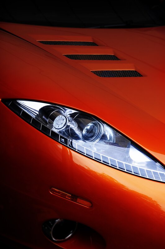 Close-up of a red sports car