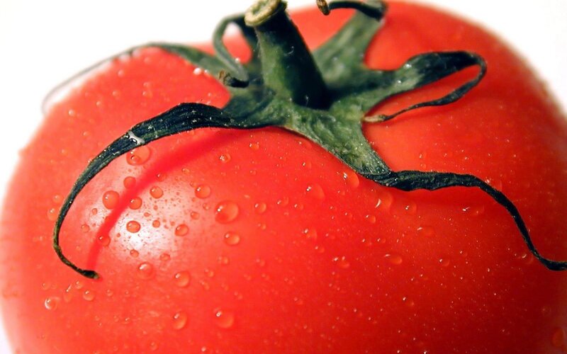 close-up of a red tomato