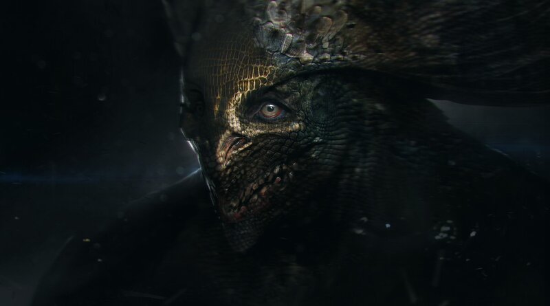 close-up of a reptilian creature