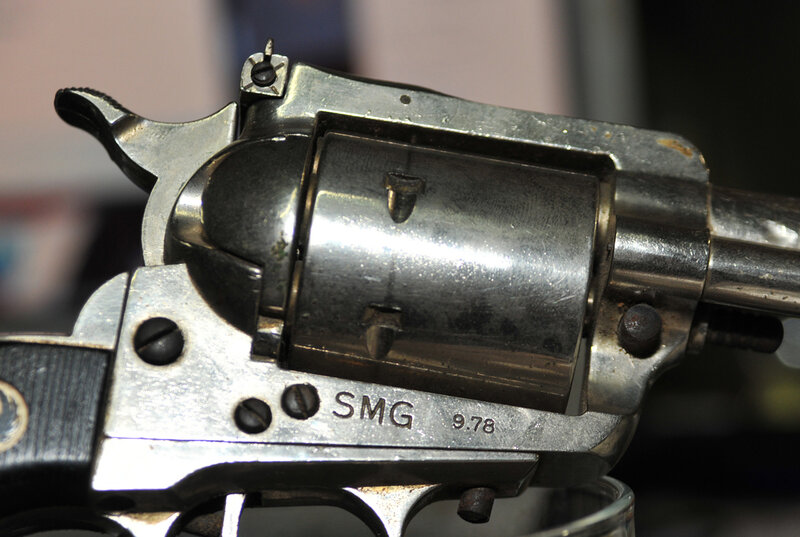 close-up of a revolver