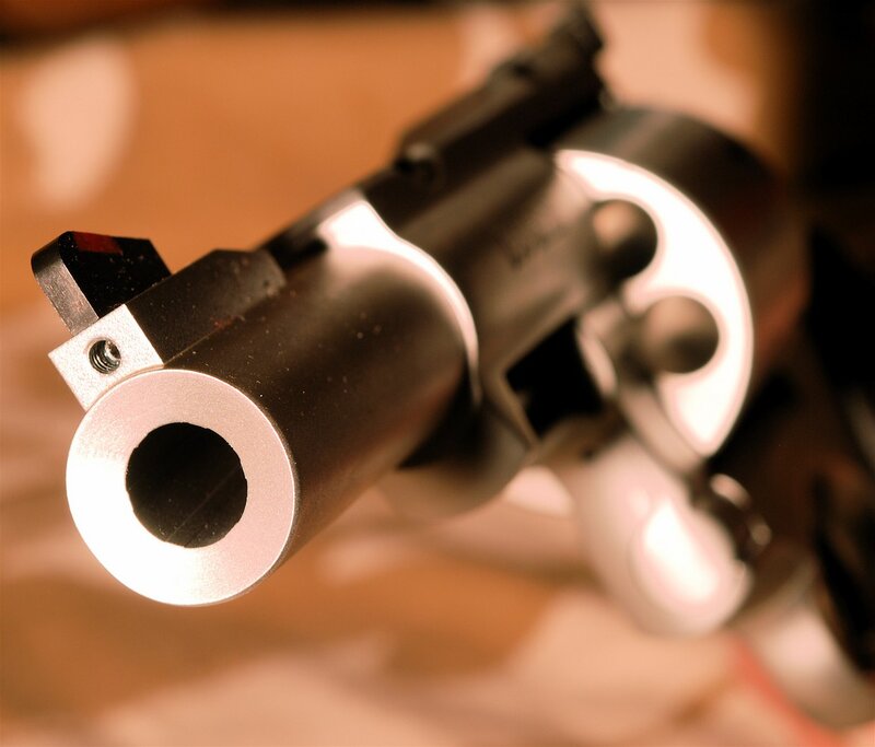 close-up of a revolver barrel