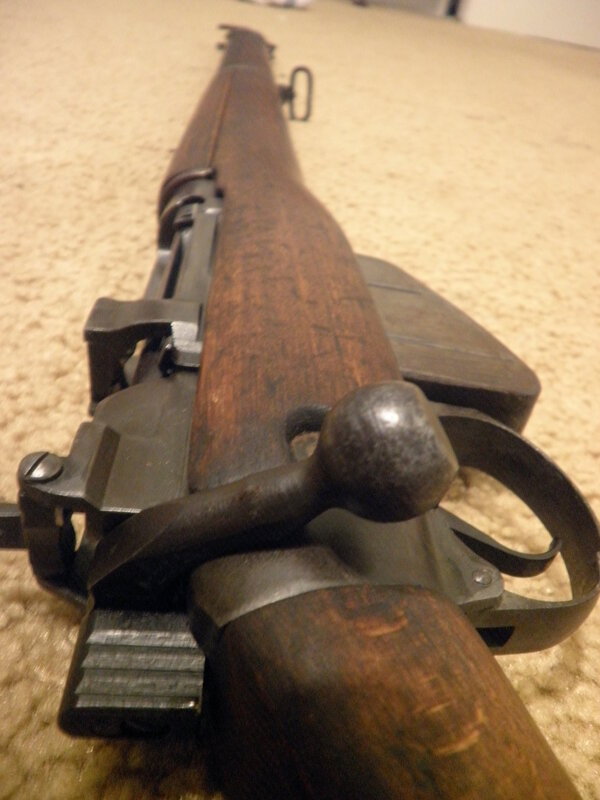 close-up of a rifle
