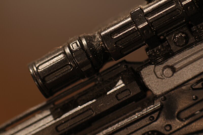close-up of a rifle scope
