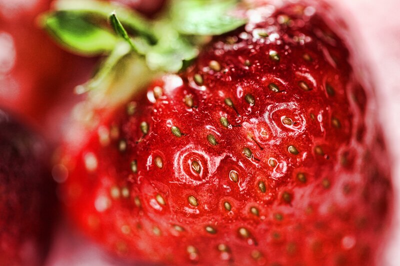 Close-up of a ripe strawberry
