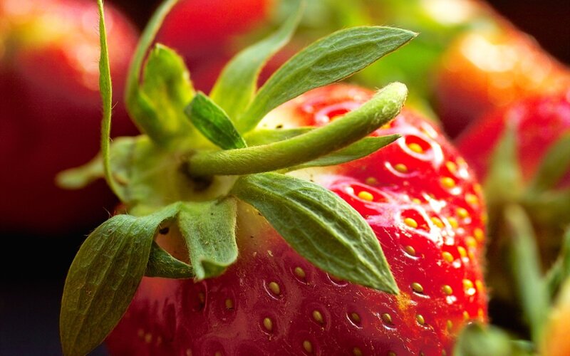 close-up of a ripe strawberry