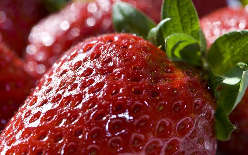 Close-up of a ripe strawberry