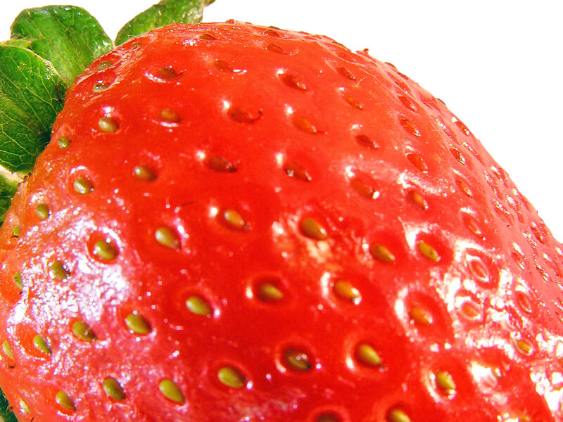 close-up of a ripe strawberry