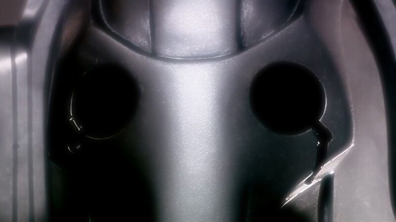 close-up of a robot's face