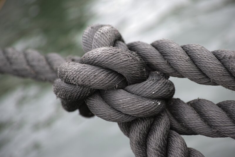 close-up of a rope knot
