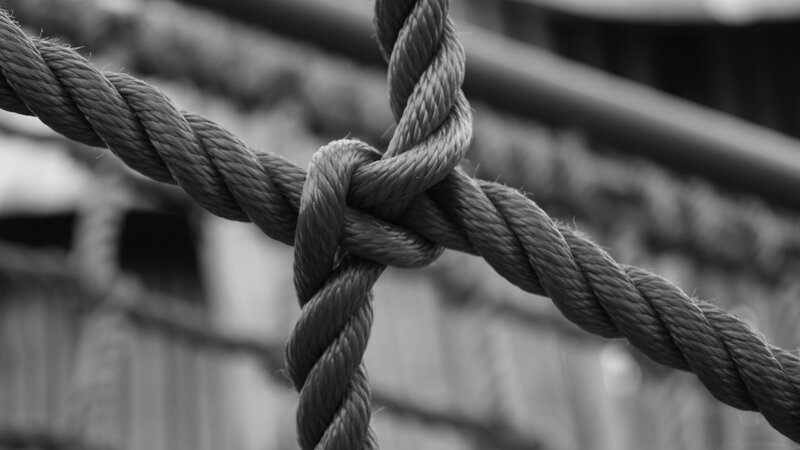 close-up of a rope knot