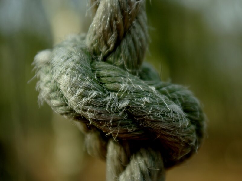 close-up of a rope knot