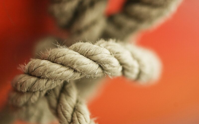 close-up of a rope knot
