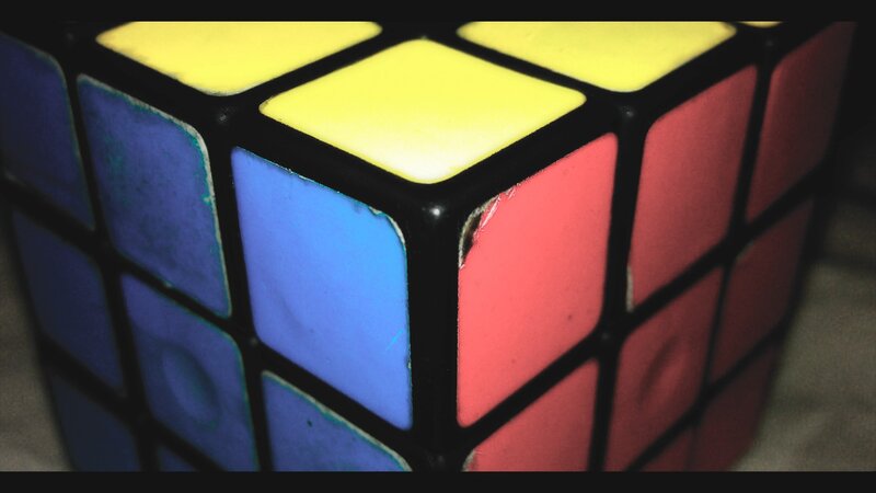 close-up of a Rubik's cube