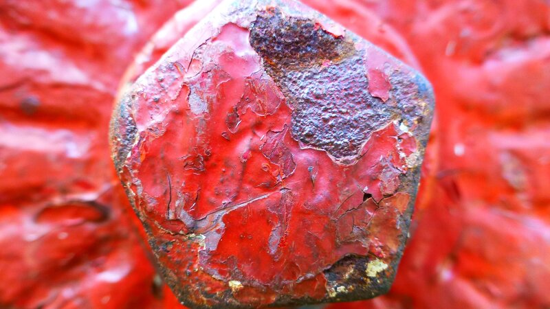 close-up of a rusty bolt