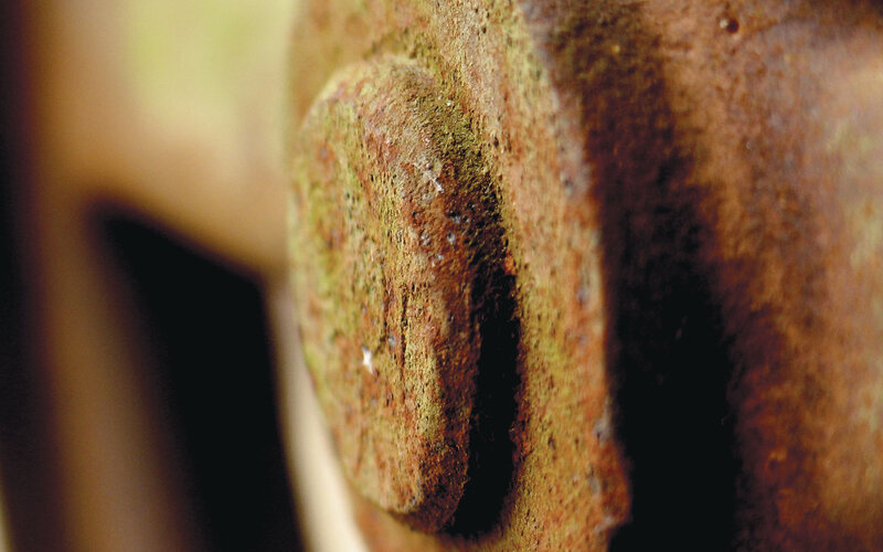 close-up of a rusty bolt