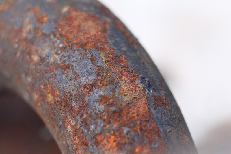 Close-up of a rusty metal pipe