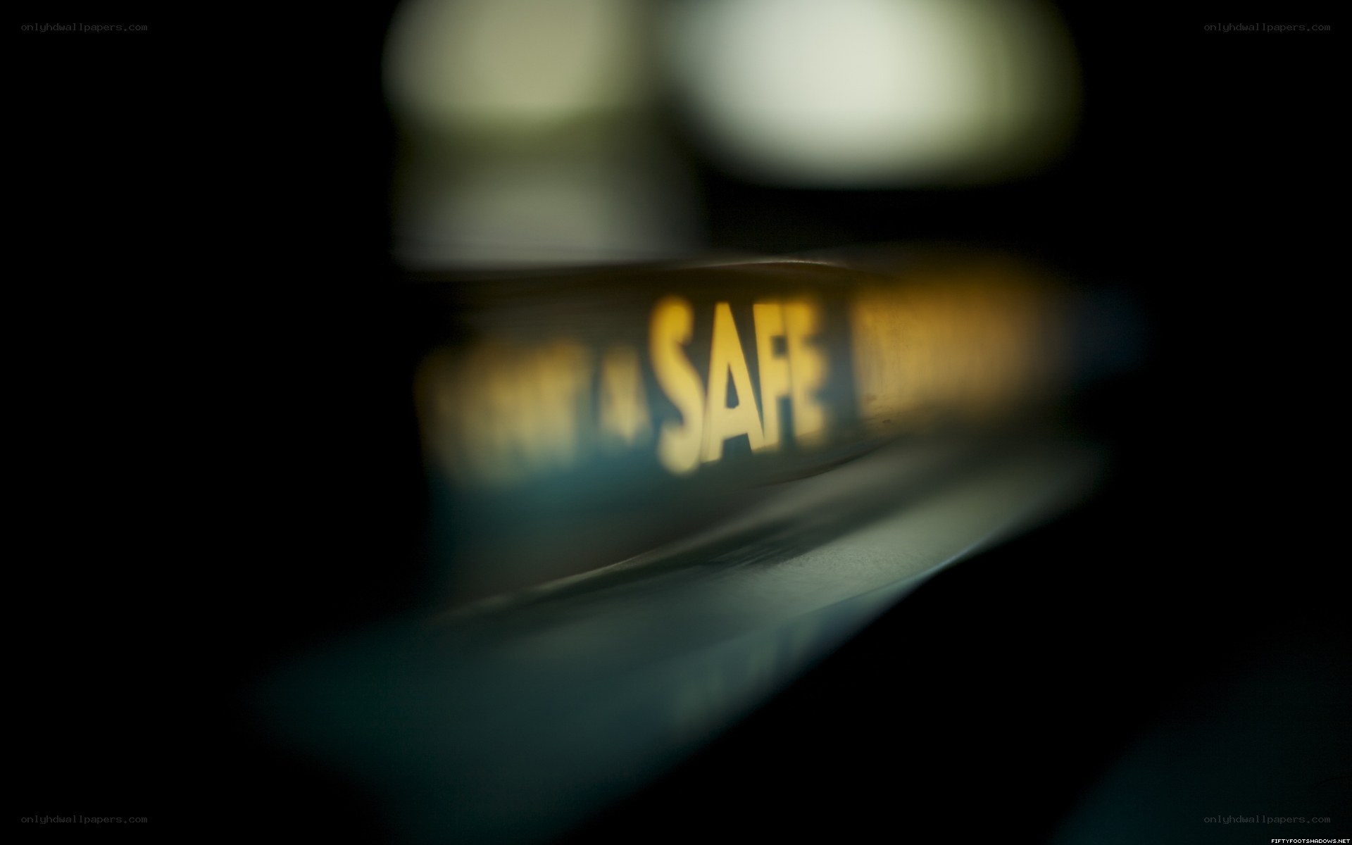 close-up of a safe sign
