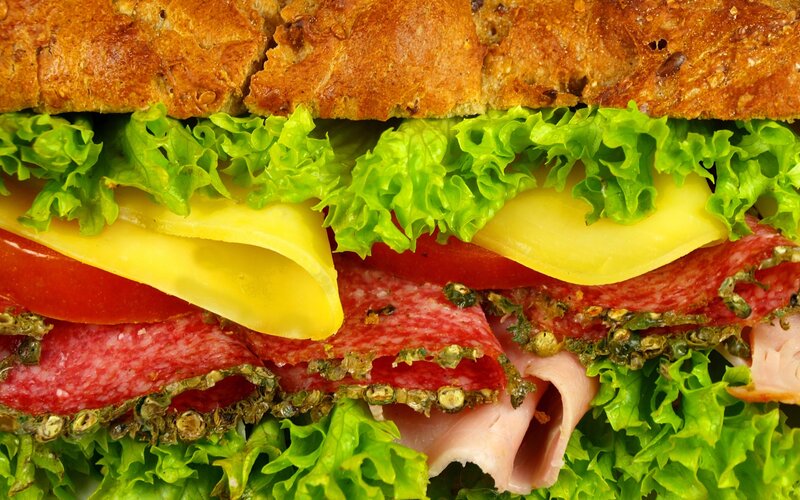 close-up of a sandwich