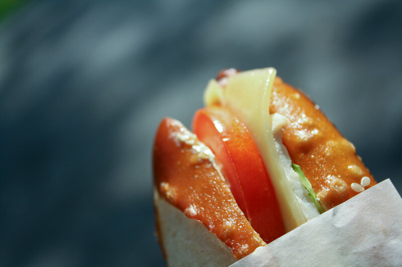 close-up of a sandwich