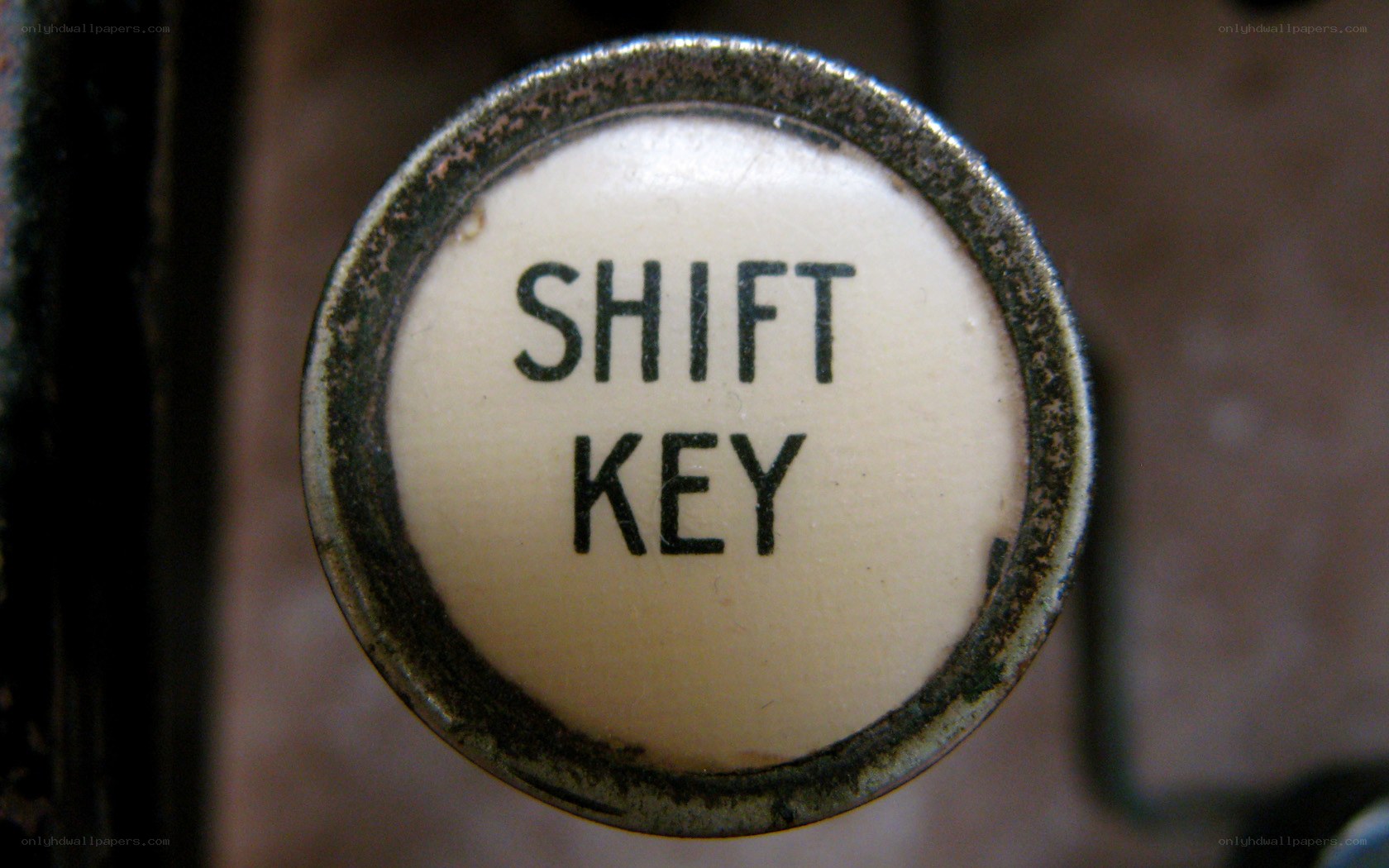 Close-up of a shift key