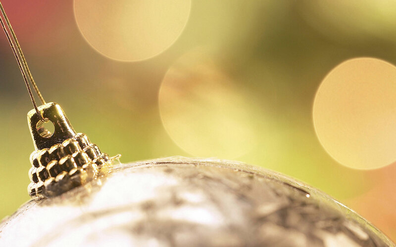 close-up of a silver ornament