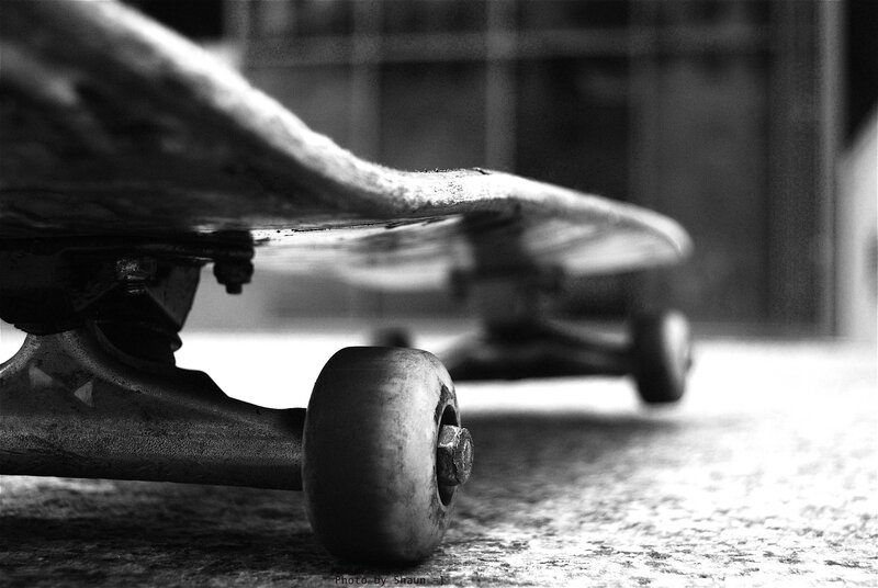 close-up of a skateboard