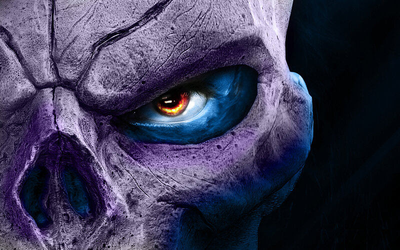 Close-up of a Skull — Purple