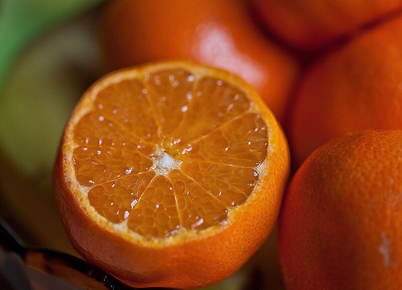 Close-up of a sliced orange