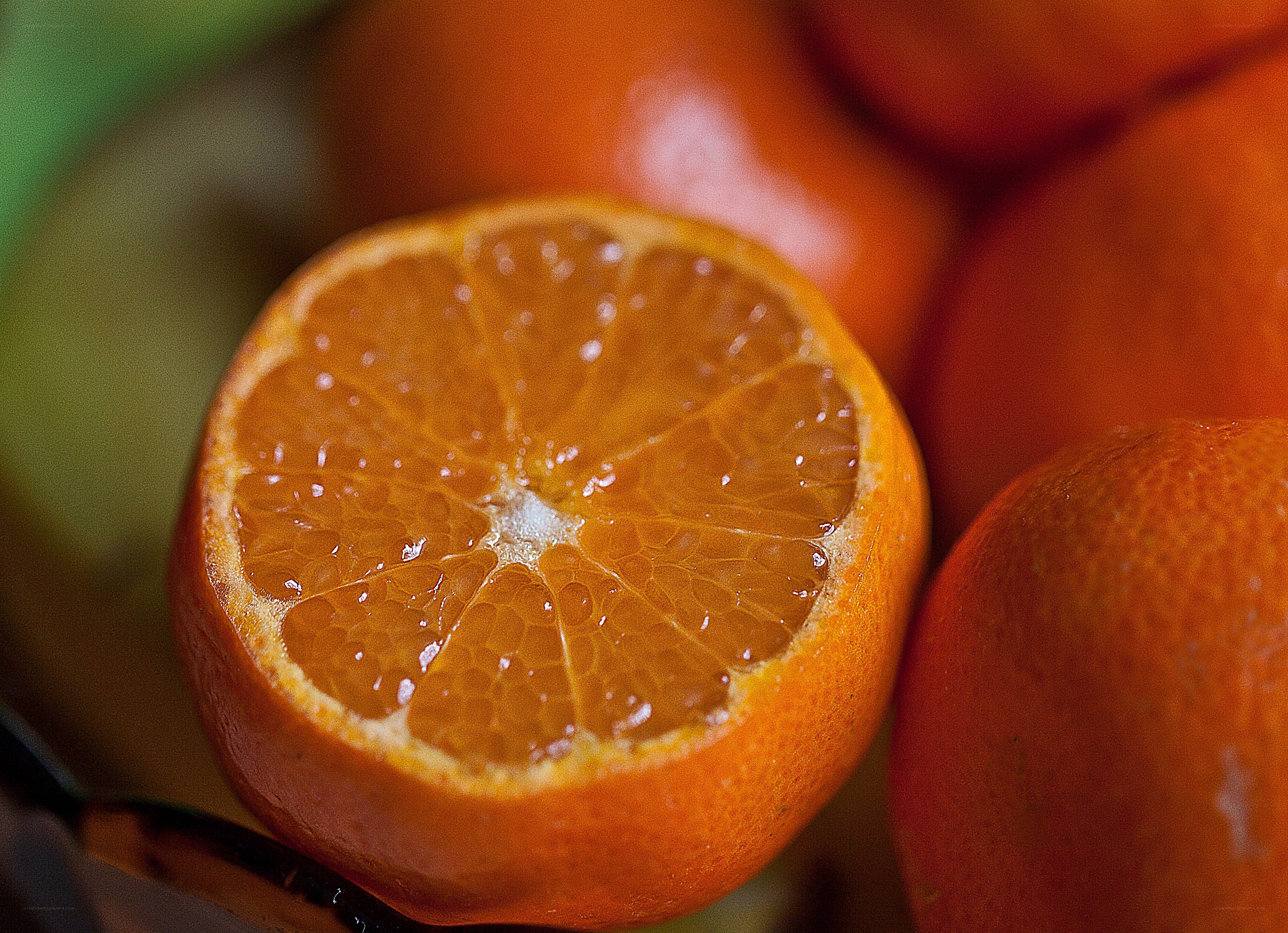 Close-up of a sliced orange
