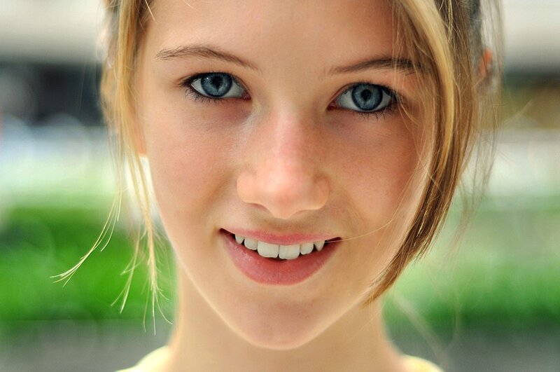 close-up of a smiling girl