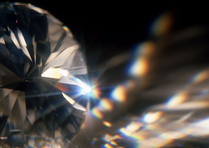 Close-up of a sparkling diamond