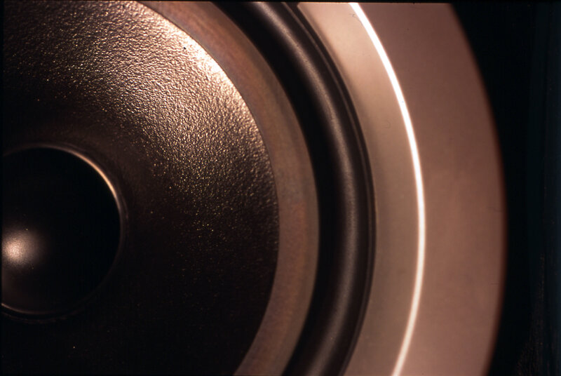 close-up of a speaker cone