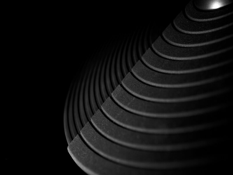 close-up of a speaker cone
