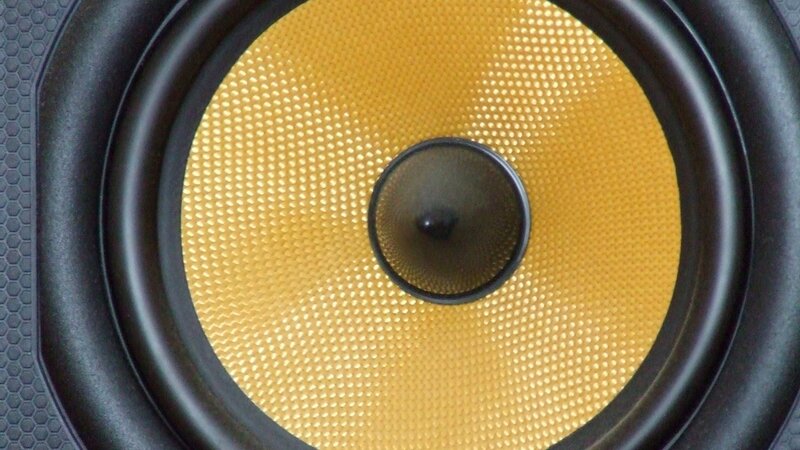 close-up of a speaker cone