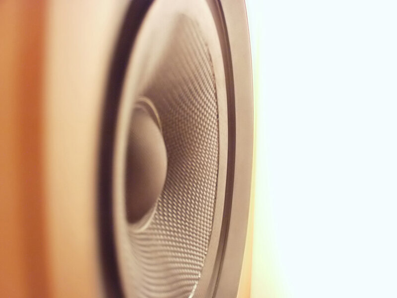 close-up of a speaker cone