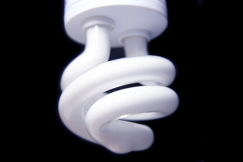 Close-up of a spiral light bulb