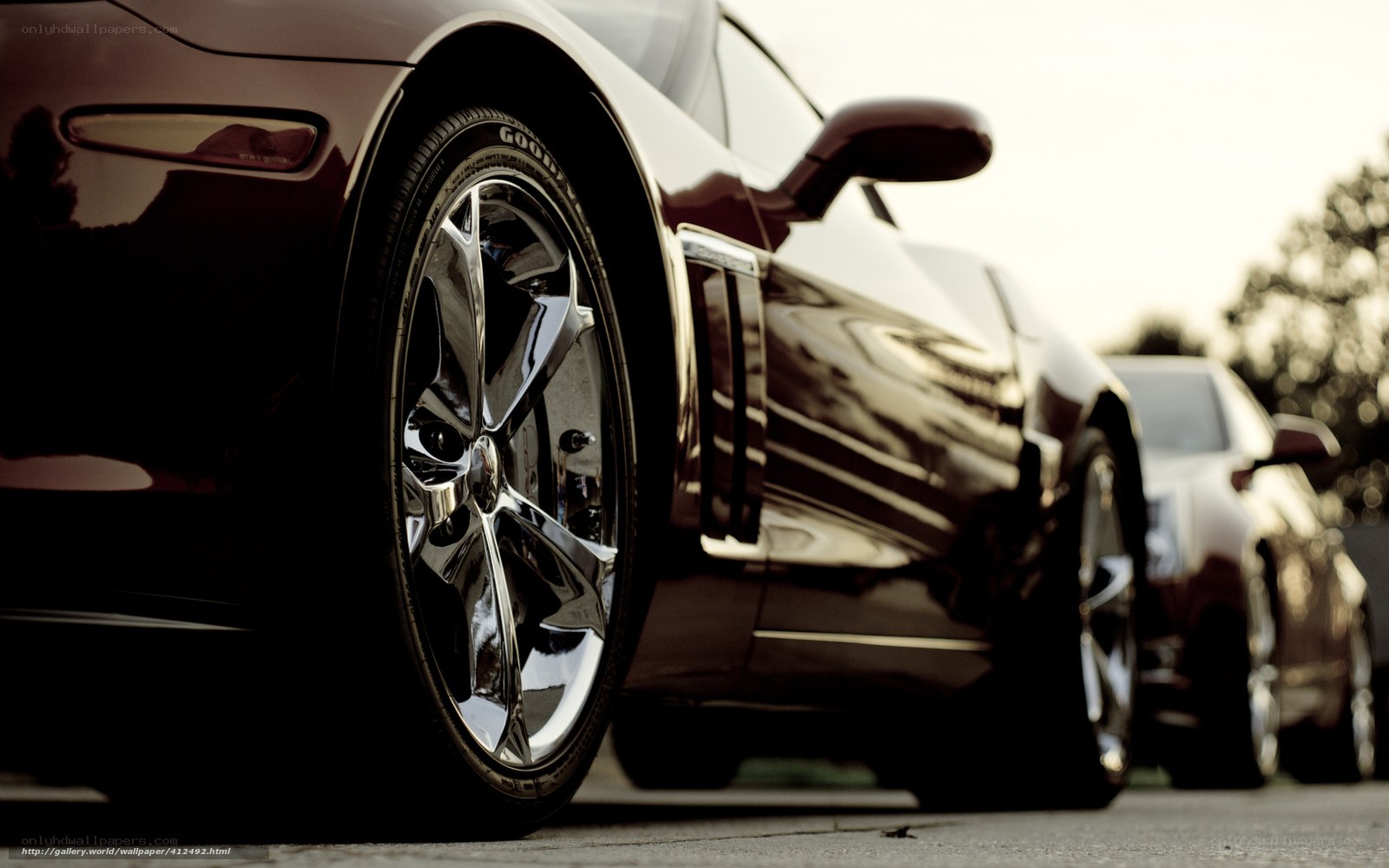 Close-up of a sports car wheel