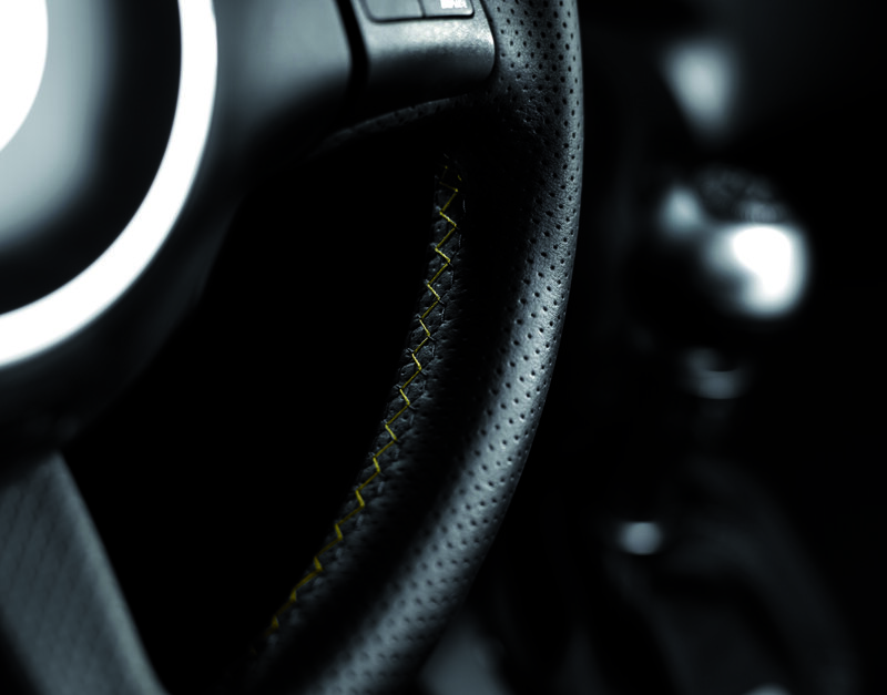 Close-up of a steering wheel