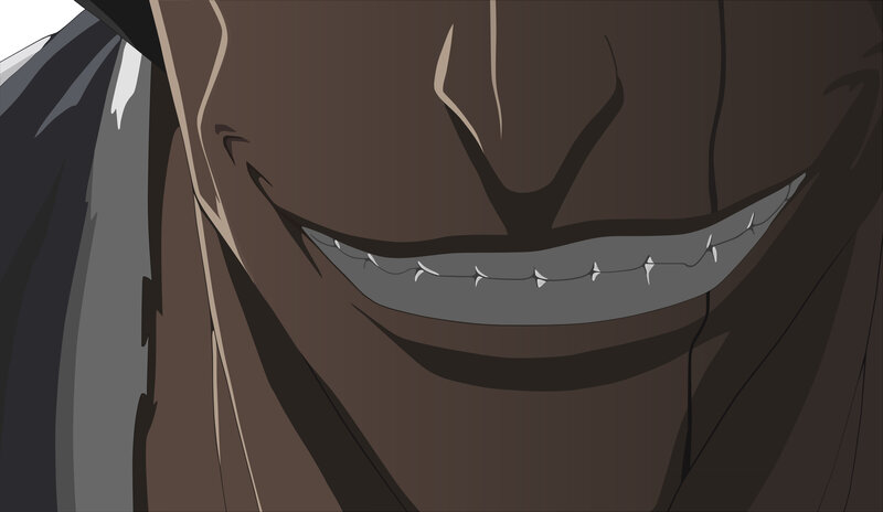 close-up of a stitched mouth