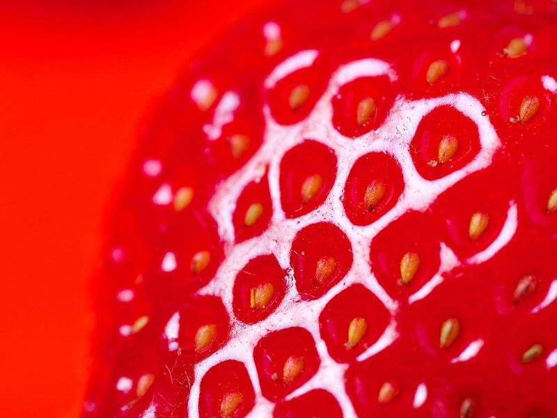 Close-up of a strawberry surface