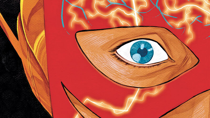 close-up of a superhero's eye