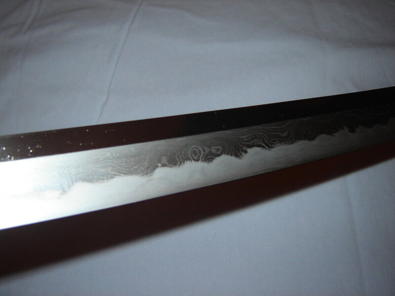 close-up of a sword blade