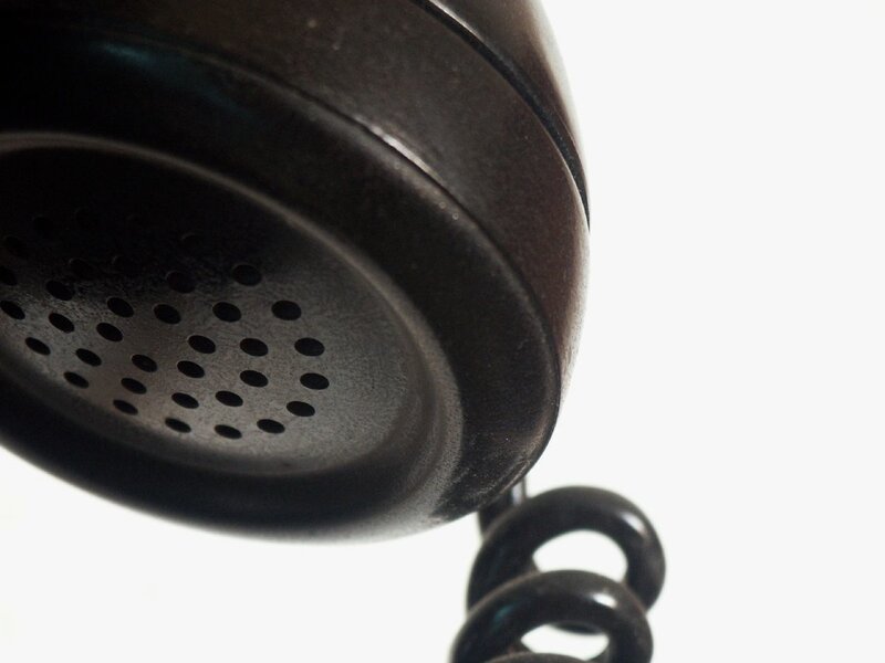 close-up of a telephone receiver