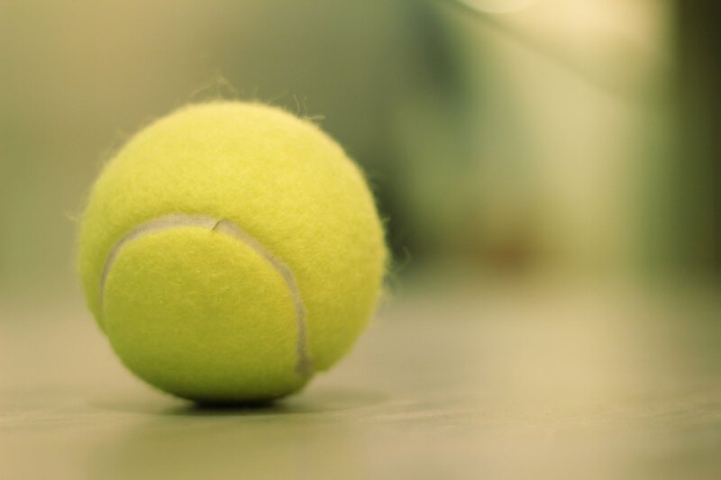 close-up of a tennis ball
