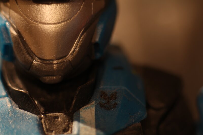 close-up of a toy helmet
