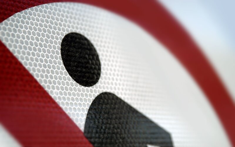 close-up of a traffic sign