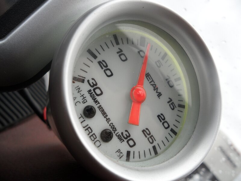 close-up of a turbo gauge
