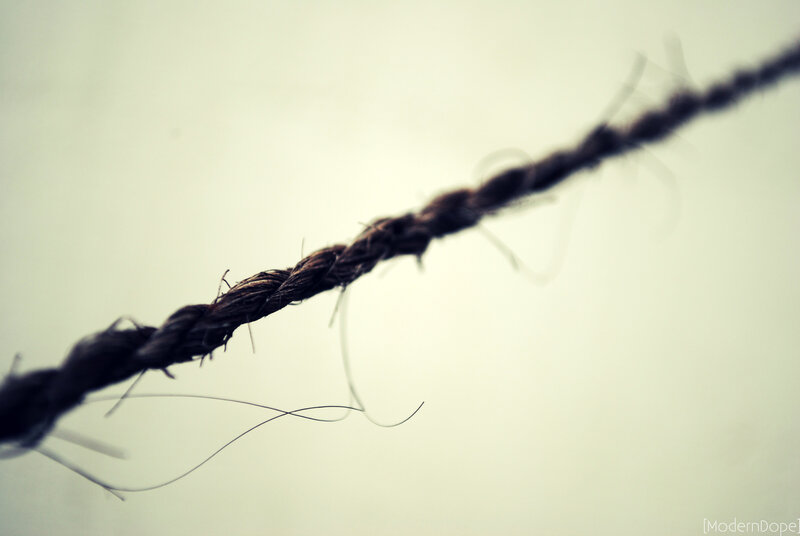 close-up of a twisted rope