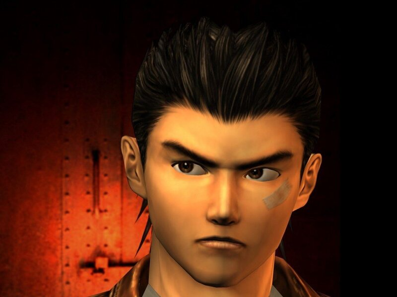 close-up of a video game character