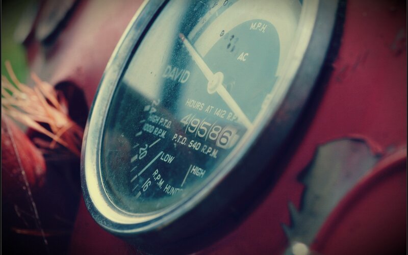 close-up of a vintage gauge